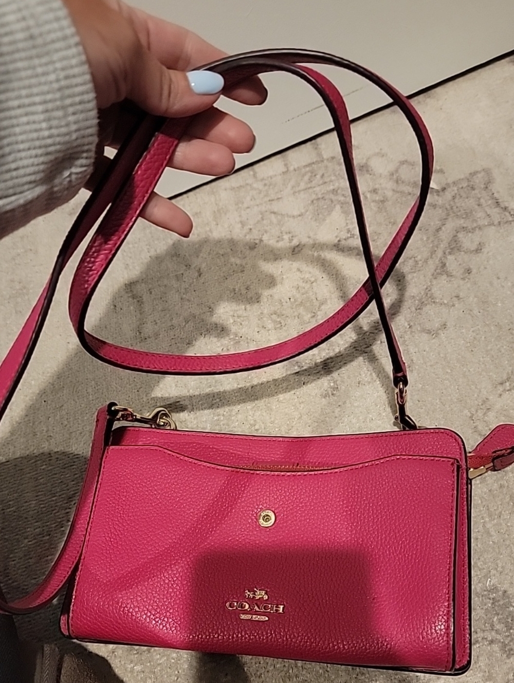 Coach Noa Pop-Up Messenger Leather Bag In Berry - Picture 15 of 17